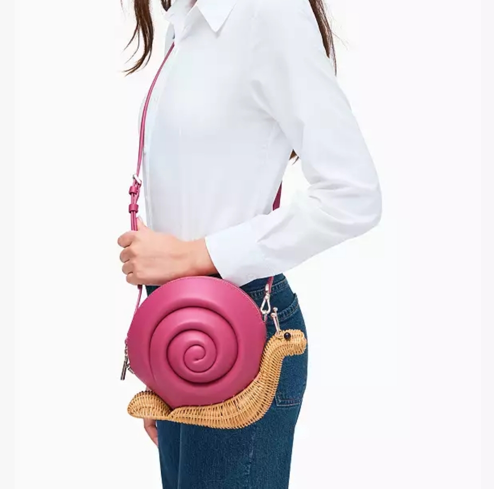 Kate Spade Enchanted Forest Scarlett Snail Wicker Crossbody